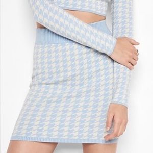 Express blue and white houndstooth skirt blue skirt white skirt pencil skirt